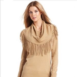Stylish Michael Kors Fringe Cowlneck Sweater